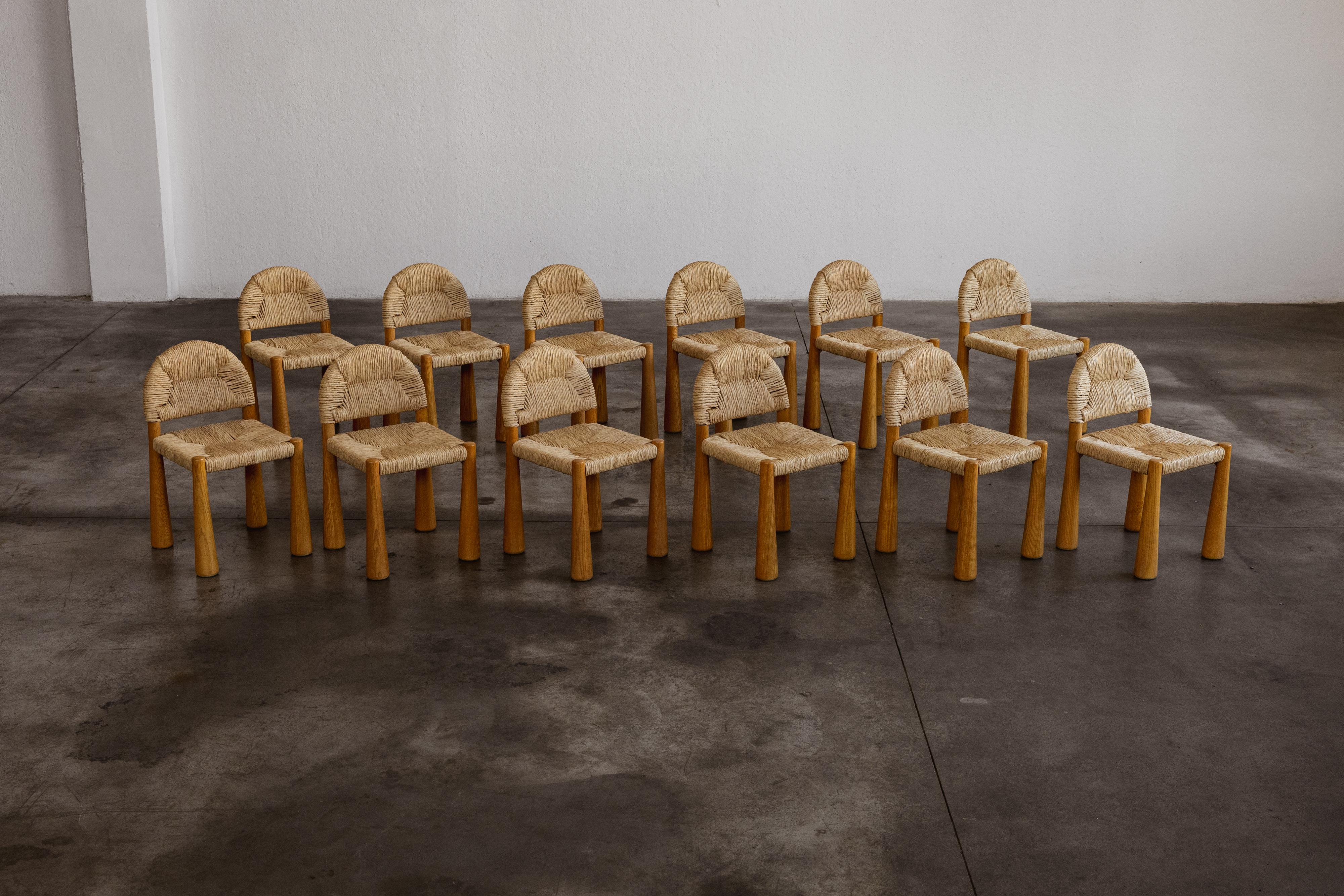 Alessandro Becchi “Toscanolla” Dining Chairs for Giovannetti, 1970, Set of 12 For Sale 3