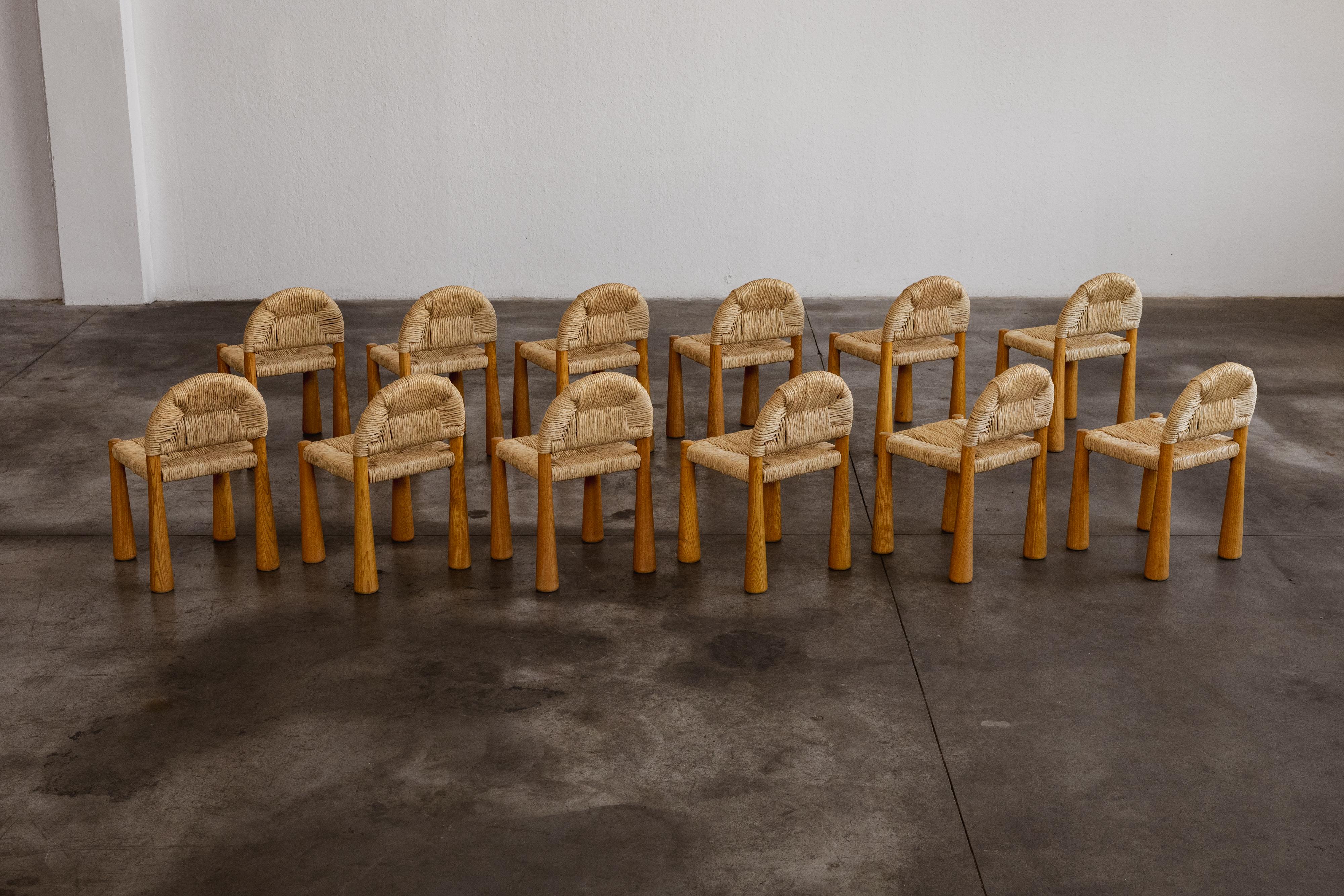 Alessandro Becchi “Toscanolla” Dining Chairs for Giovannetti, 1970, Set of 12 For Sale 5