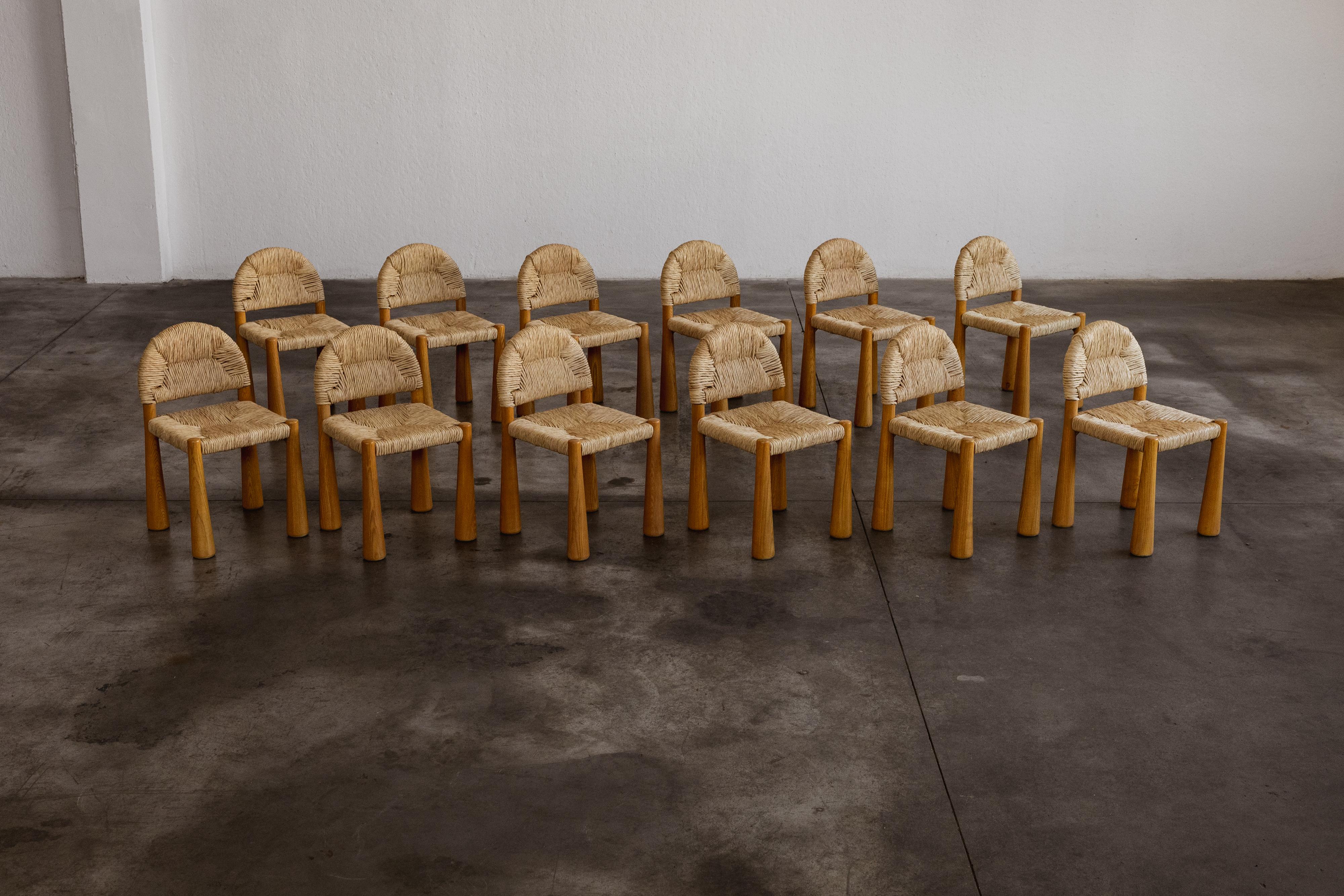 Alessandro Becchi “Toscanolla” Dining Chairs for Giovannetti, 1970, Set of 12 For Sale 1