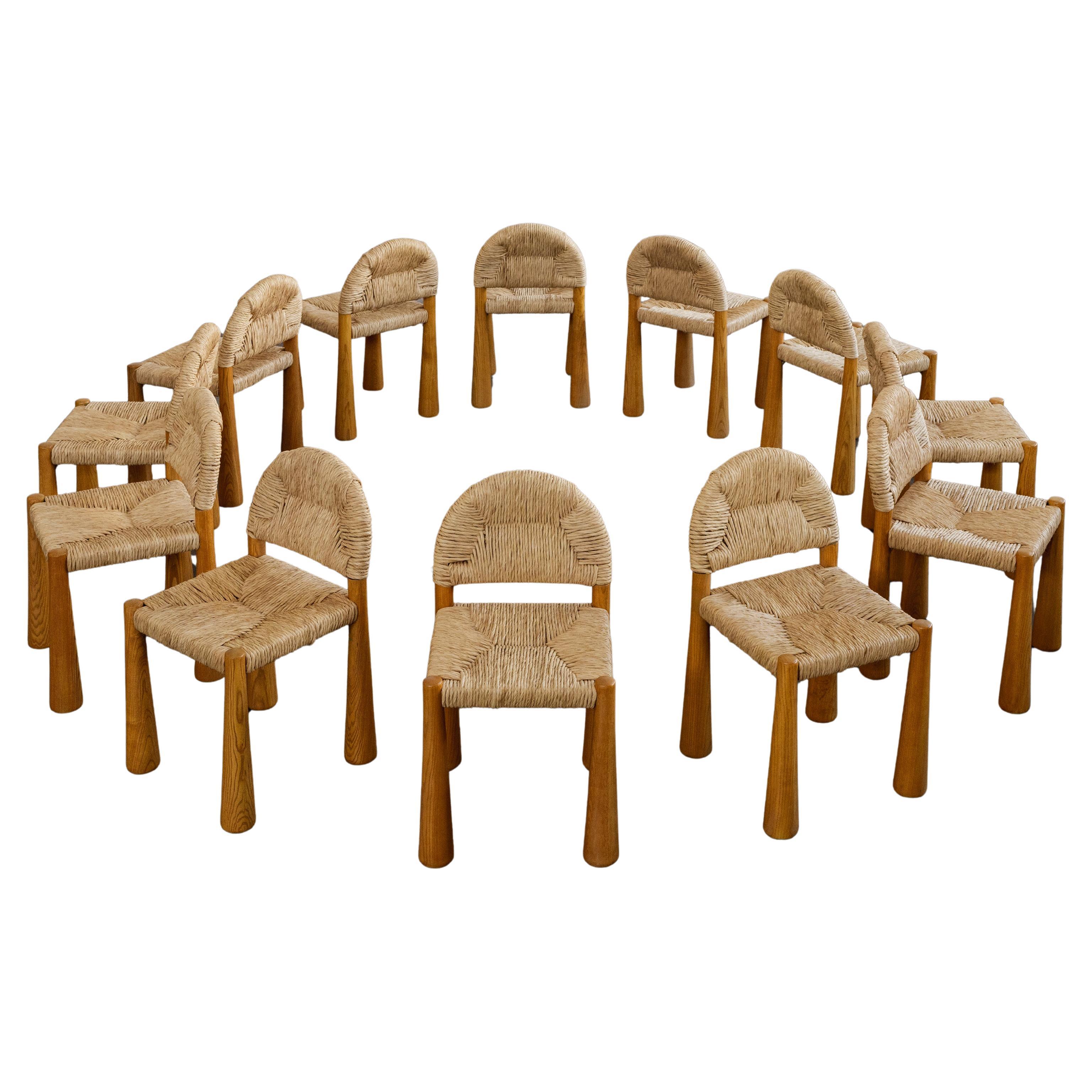Alessandro Becchi “Toscanolla” Dining Chairs for Giovannetti, 1970, Set of 12