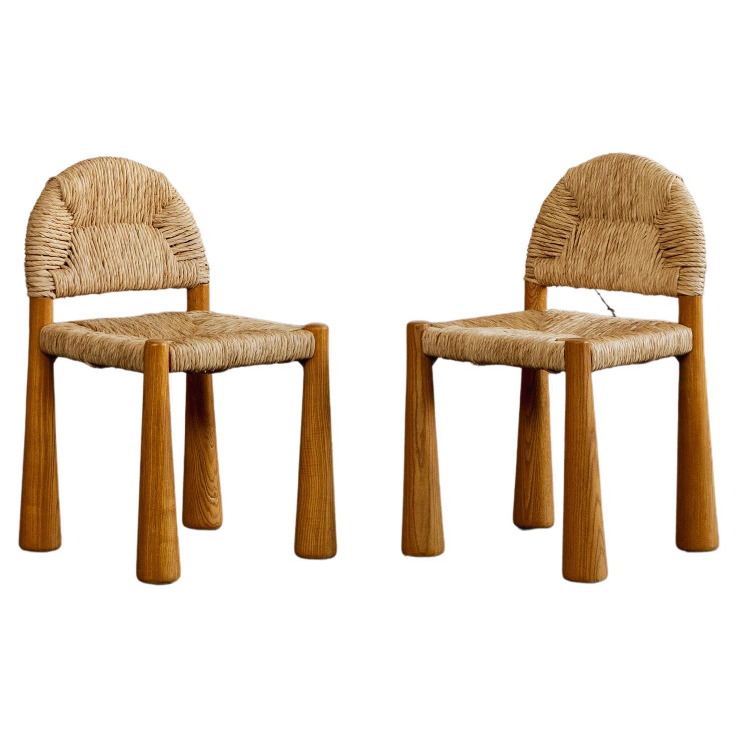 Juego de 2 sillas de comedor "Toscanolla" de Alessandro Becchi para Giovannetti, 1970 en venta