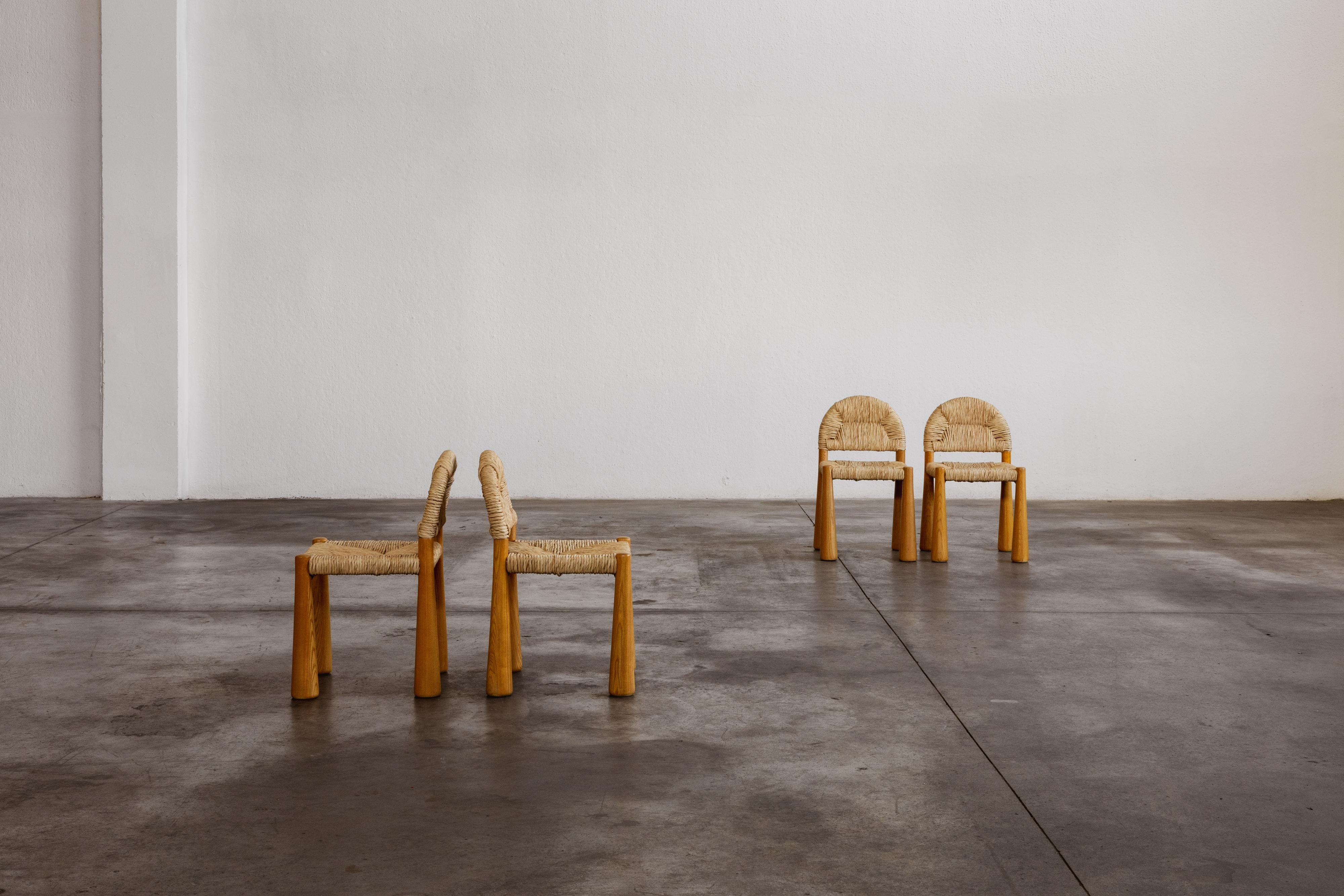 Alessandro Becchi “Toscanolla” Dining Chairs for Giovannetti, 1970, Set of 4 For Sale 3