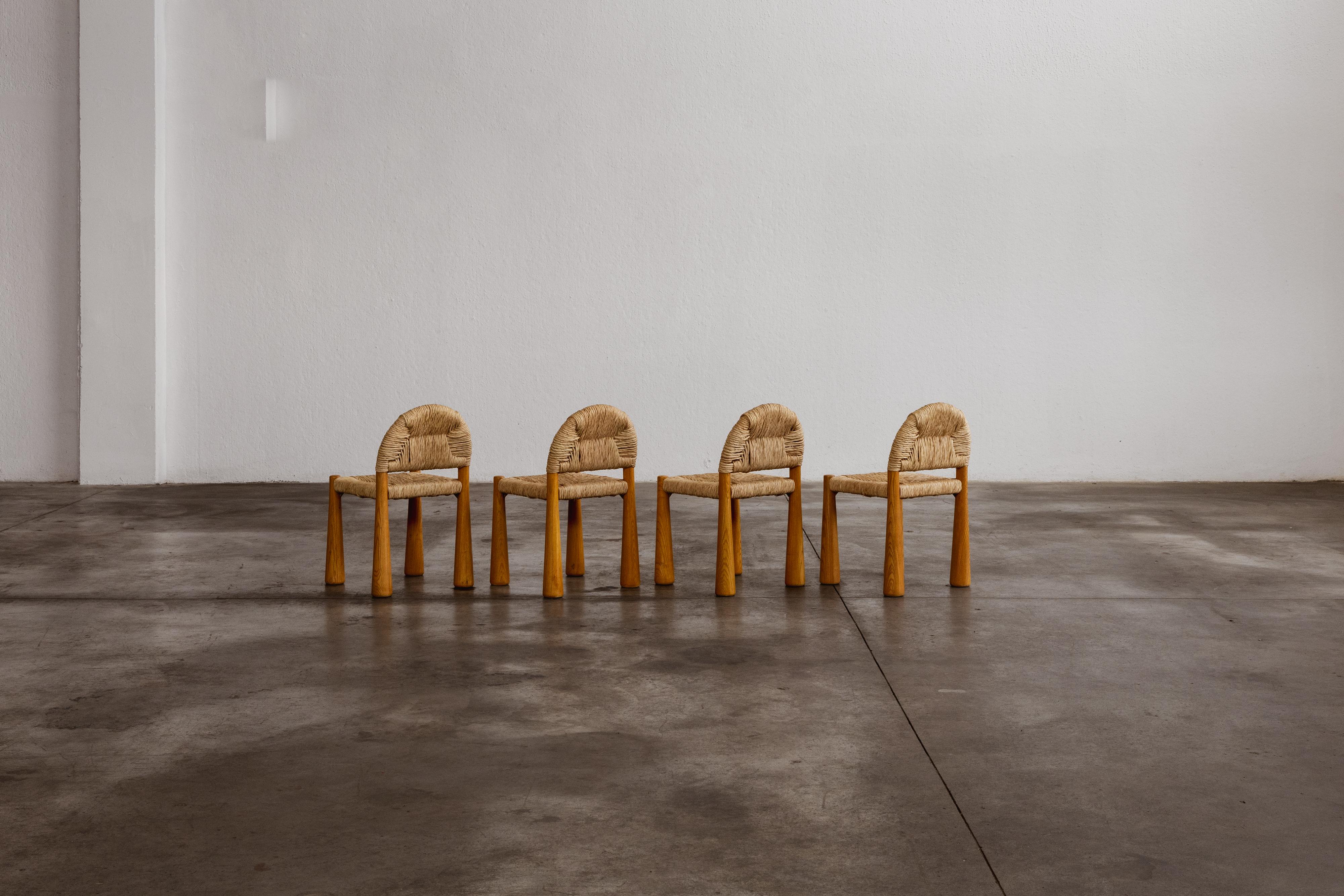 Late 20th Century Alessandro Becchi “Toscanolla” Dining Chairs for Giovannetti, 1970, Set of 4 For Sale