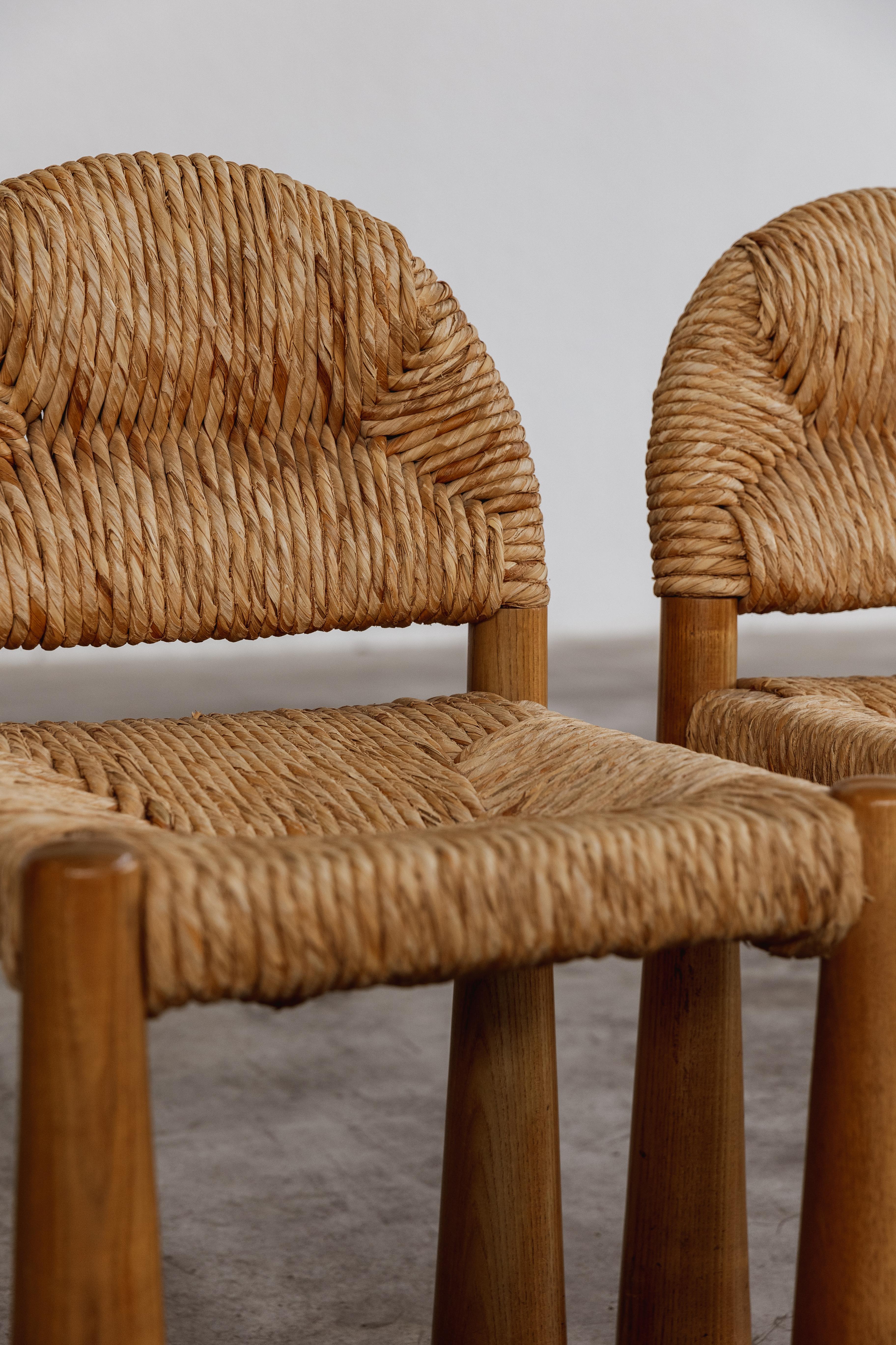 Alessandro Becchi “Toscanolla” Dining Chairs for Giovannetti, 1970, Set of 6 For Sale 5