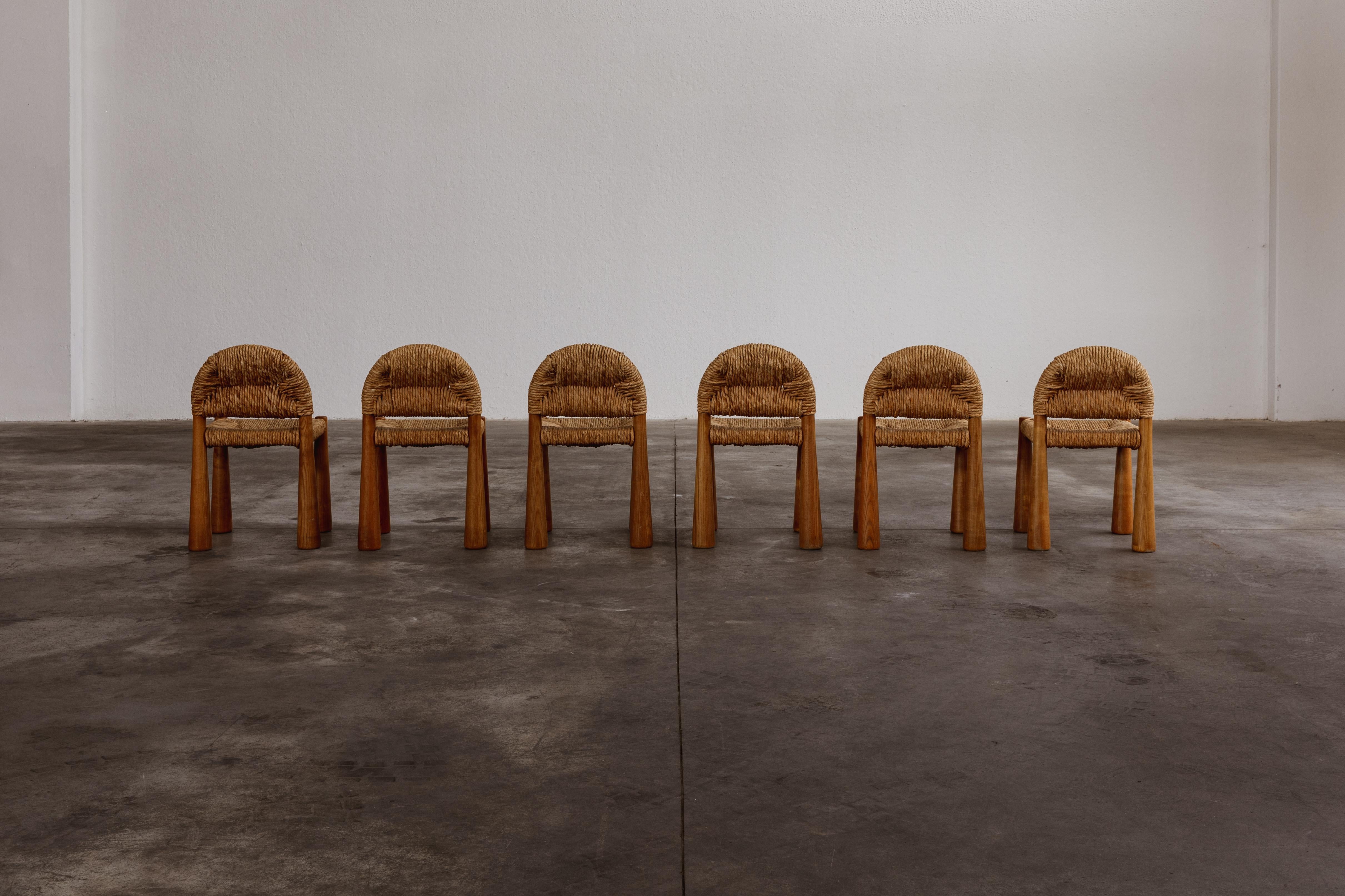 Alessandro Becchi “Toscanolla” Dining Chairs for Giovannetti, 1970, Set of 6 For Sale 1