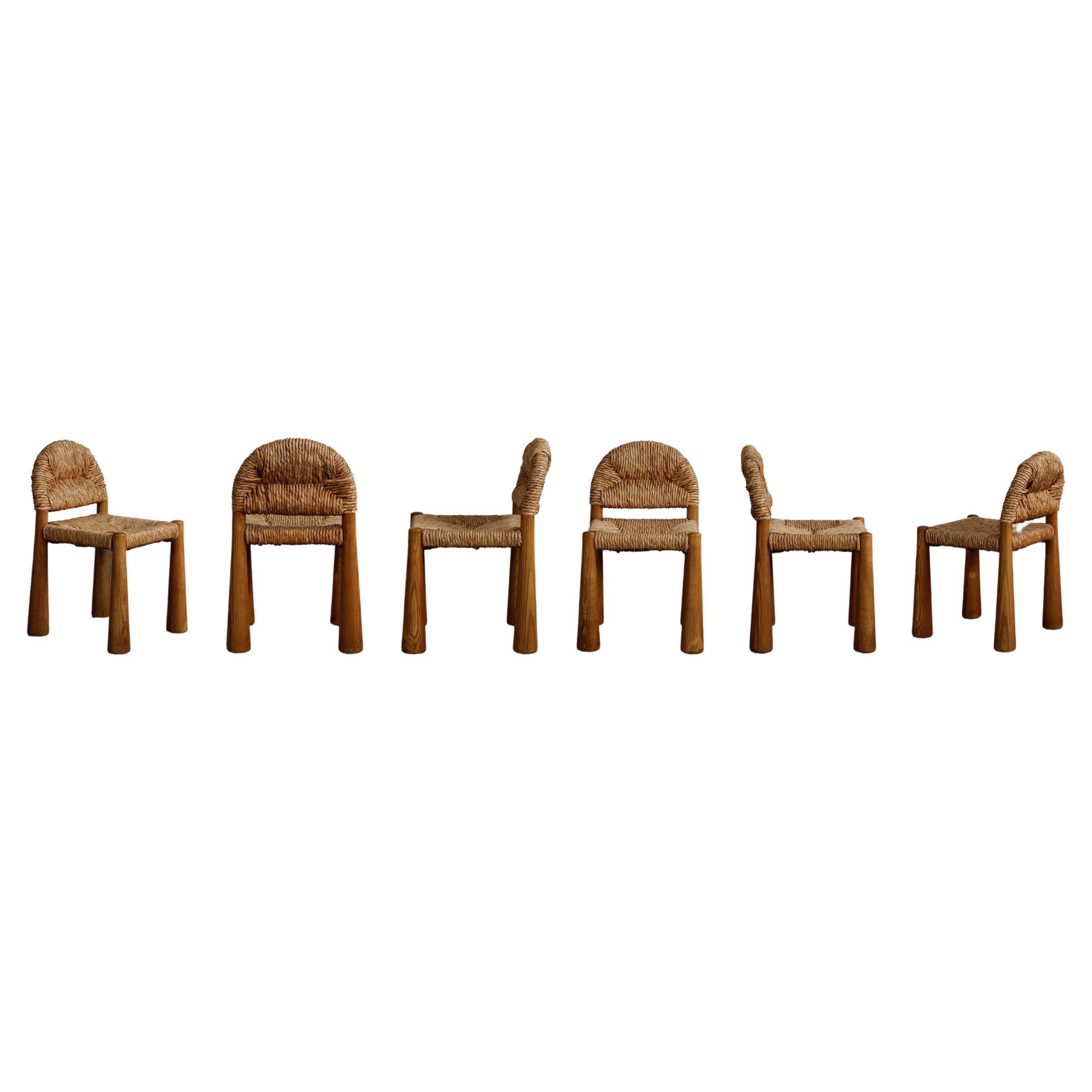 Chaises de salle à manger Toscanolla d'Alessandro Becchi pour Giovannetti, 1970, lot de 6