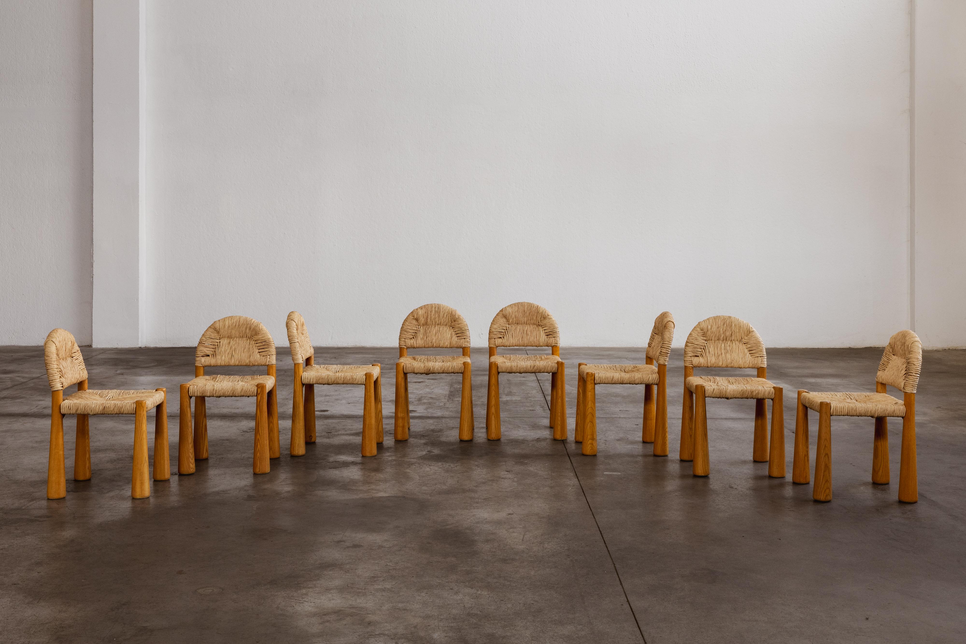 Alessandro Becchi “Toscanolla” Dining Chairs for Giovannetti, 1970, Set of  8 For Sale 3