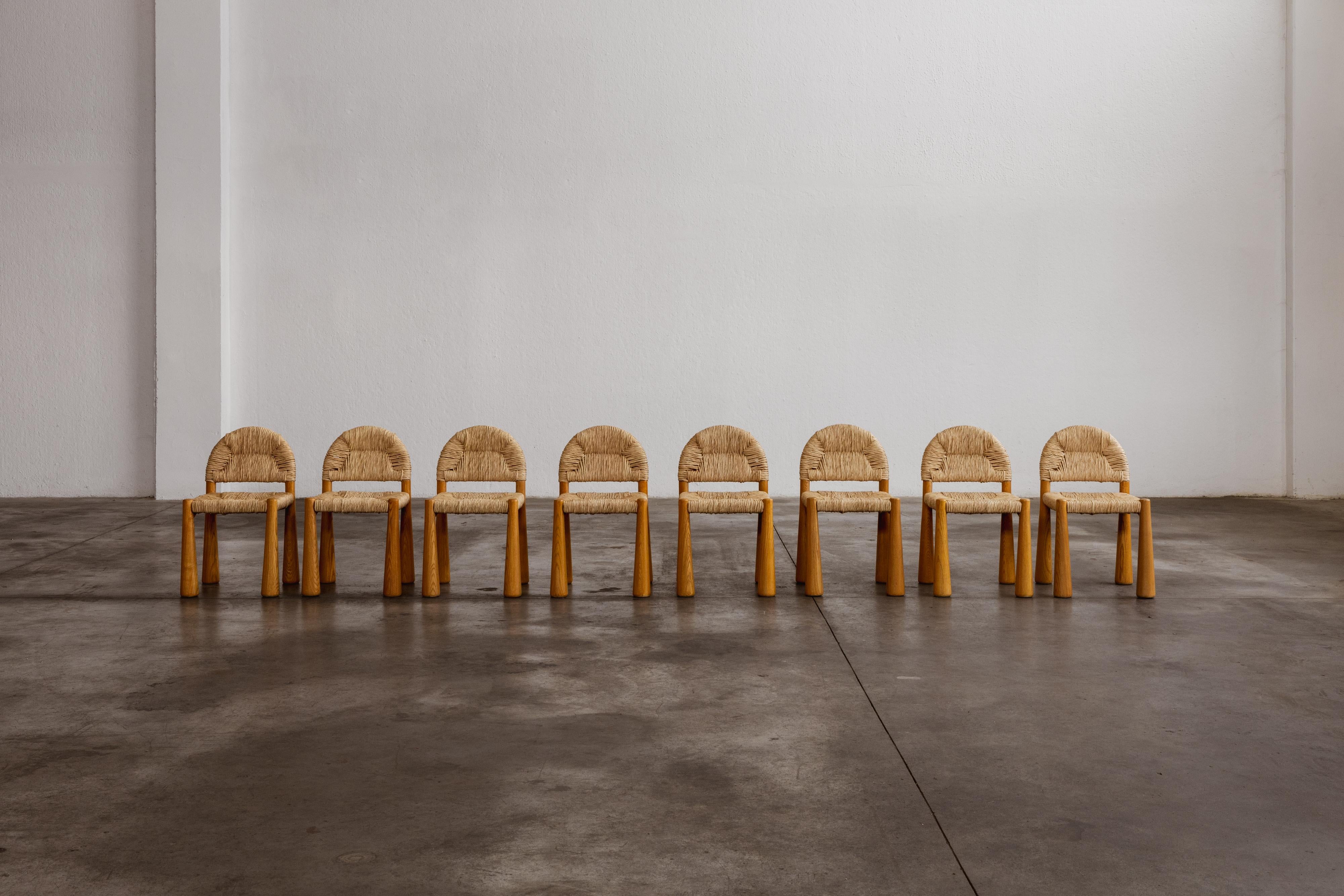 Alessandro Becchi “Toscanolla” Dining Chairs for Giovannetti, 1970, Set of  8 For Sale 1