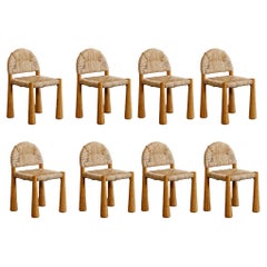Alessandro Becchi “Toscanolla” Dining Chairs for Giovannetti, 1970, Set of  8
