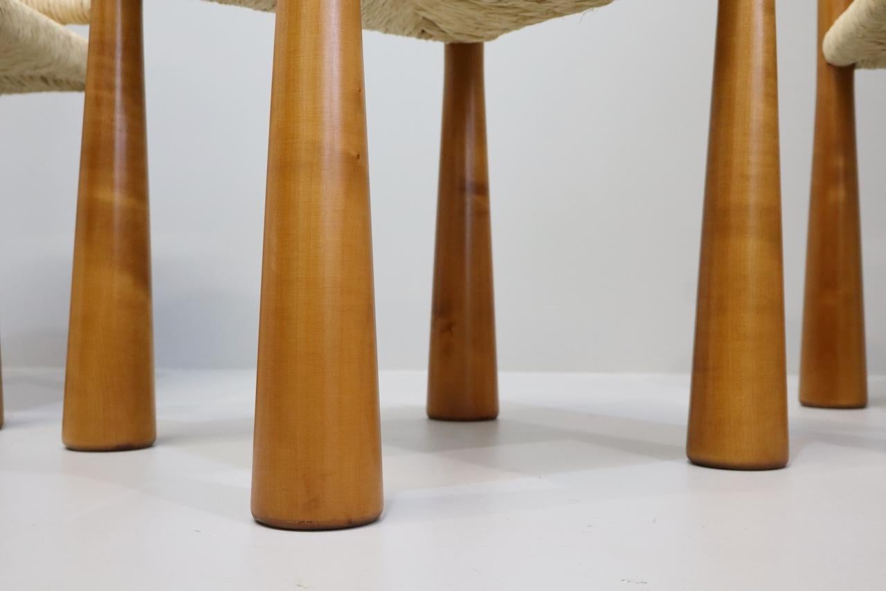 Alessandro Becchi 'Toscanolla' pour Giovannetti, 1970, Ensemble de 6 chaises de salle à manger en vente 6