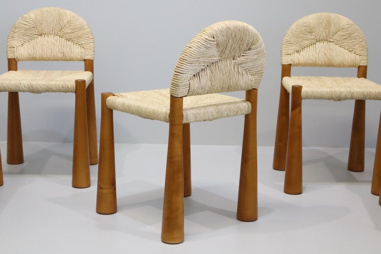 Alessandro Becchi “Toscanolla” Dining Chairs for Giovannetti, 1970, Set of 6 For Sale 9