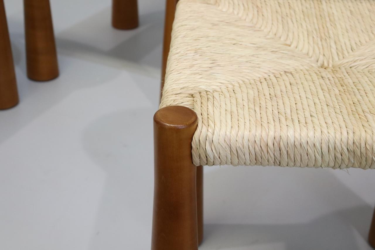 Bois Alessandro Becchi 'Toscanolla' pour Giovannetti, 1970, Ensemble de 6 chaises de salle à manger en vente