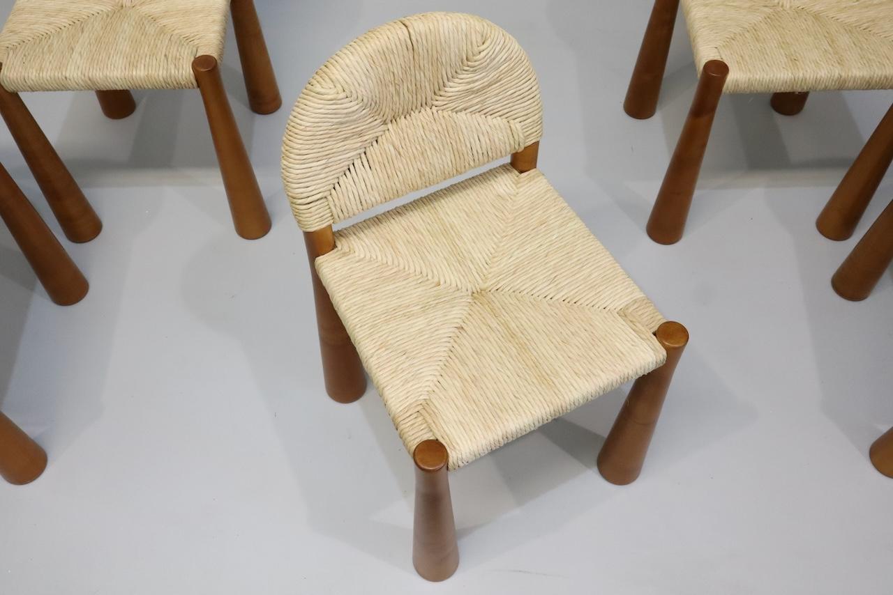 Alessandro Becchi 'Toscanolla' pour Giovannetti, 1970, Ensemble de 6 chaises de salle à manger en vente 2