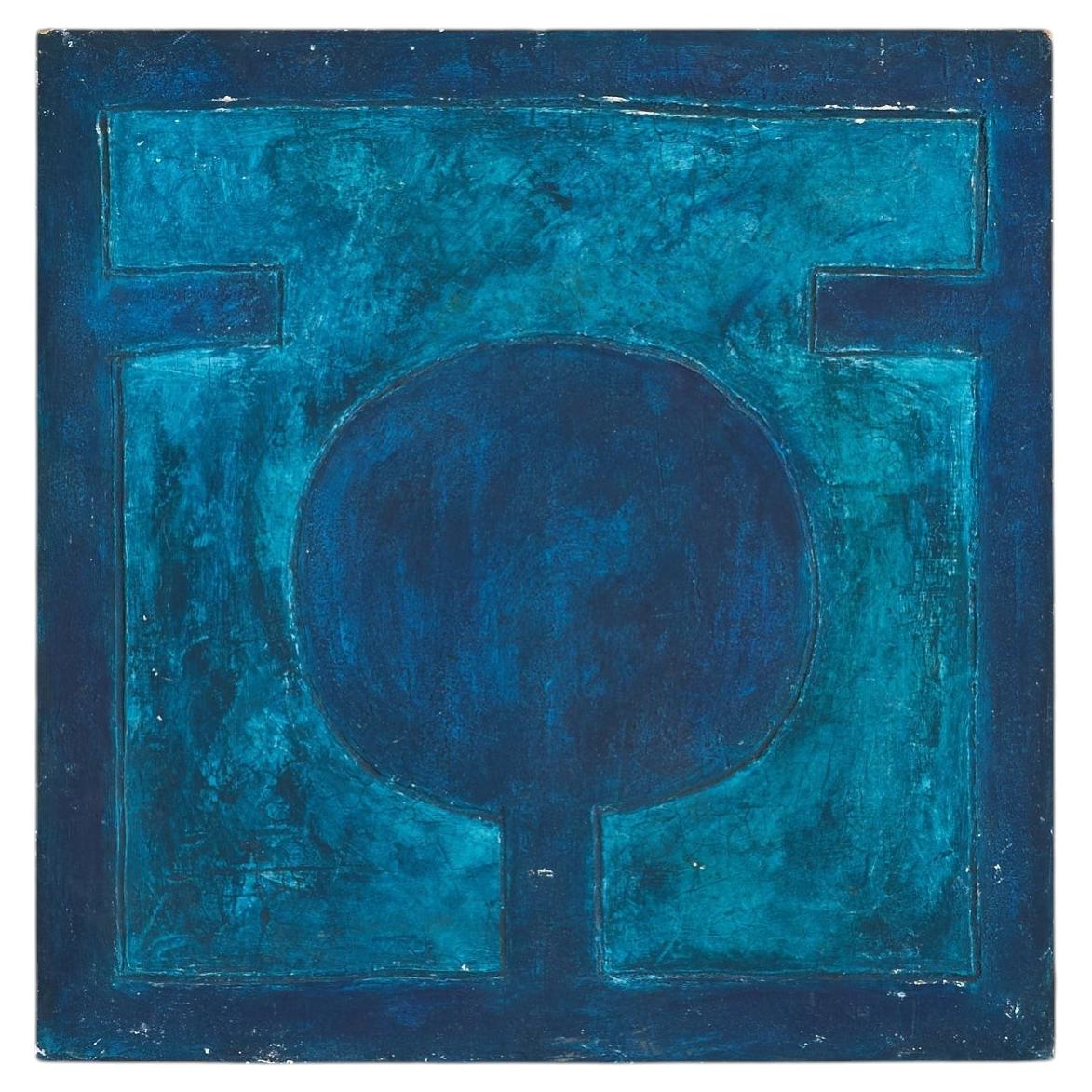 Alessandro Bonato, abstraktes Acrylgemälde auf Holz, 1970er Jahre