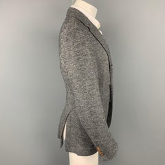 ALESSANDRO CANTARELLI Size 42 Grey Heather Wool / Cotton Notch Lapel Sport Coat