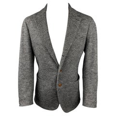 ALESSANDRO CANTARELLI Size 42 Grey Heather Wool / Cotton Notch Lapel Sport Coat