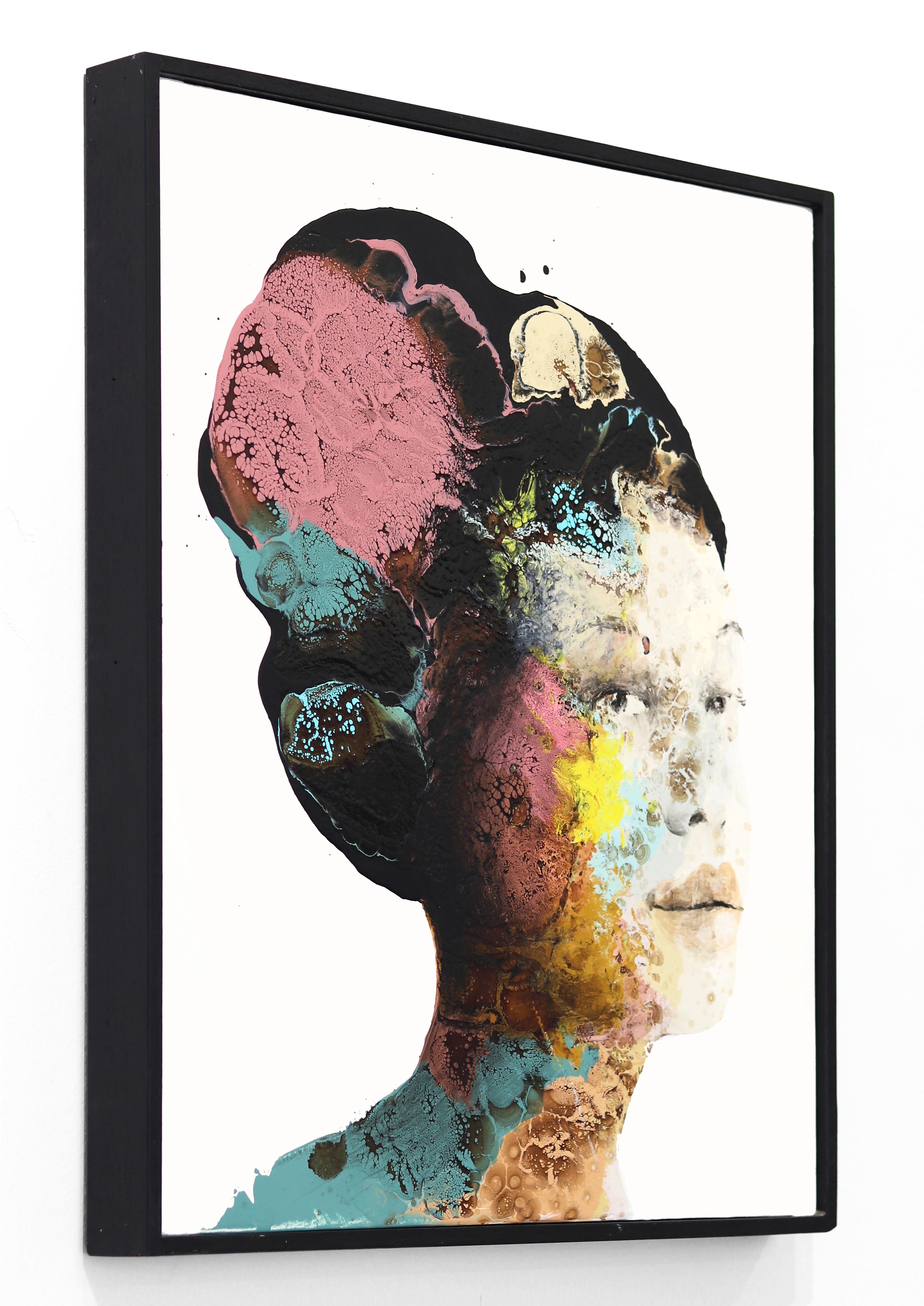 Ancestral Memories - Framed Original Abstract Portrait Painting For Sale 2