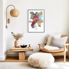 Candid Sweetness - Framed Original Bold Organic Colors Abstract Portrait Artwork