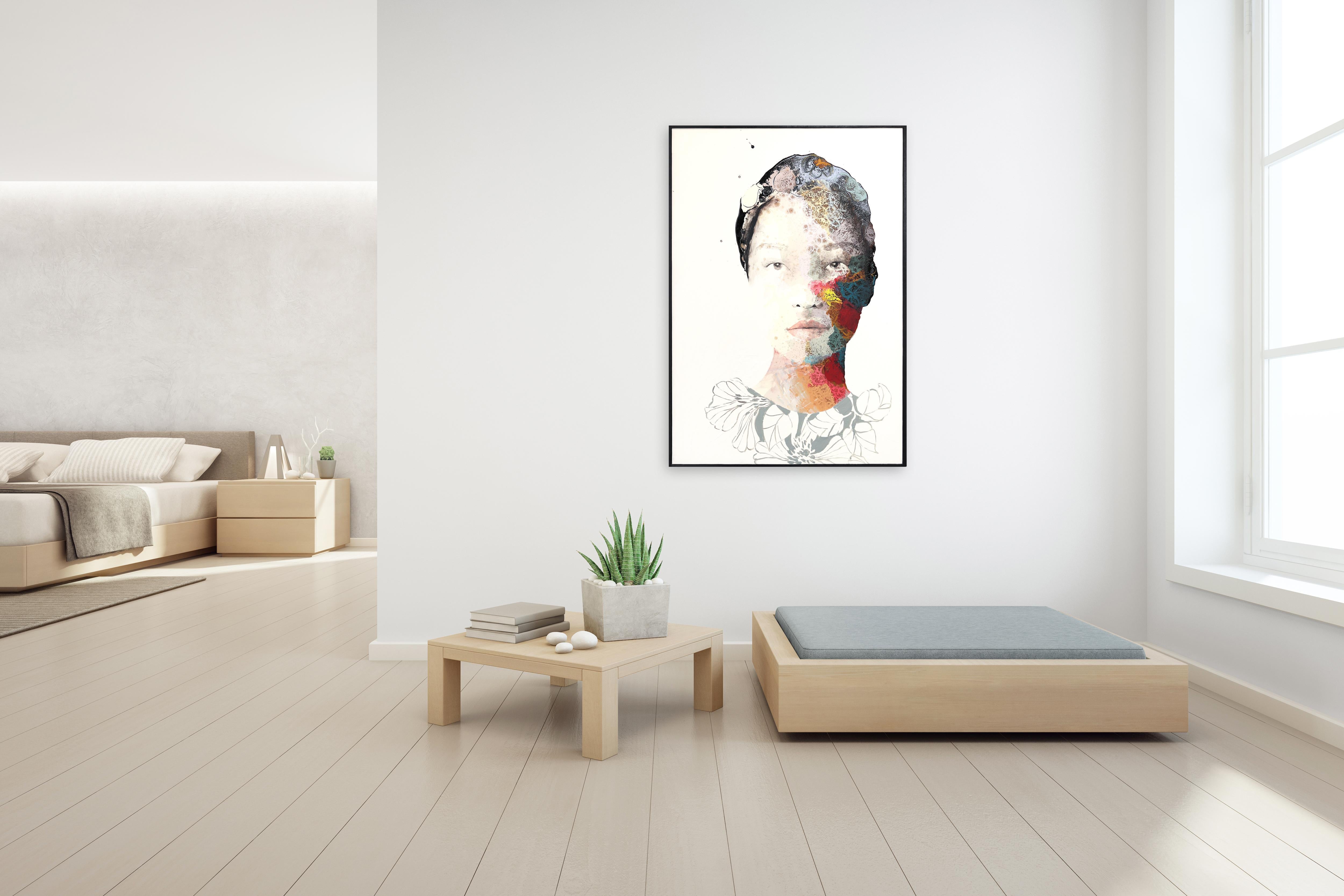Enchantment - Framed Original Abstract Portrait Painting For Sale 4