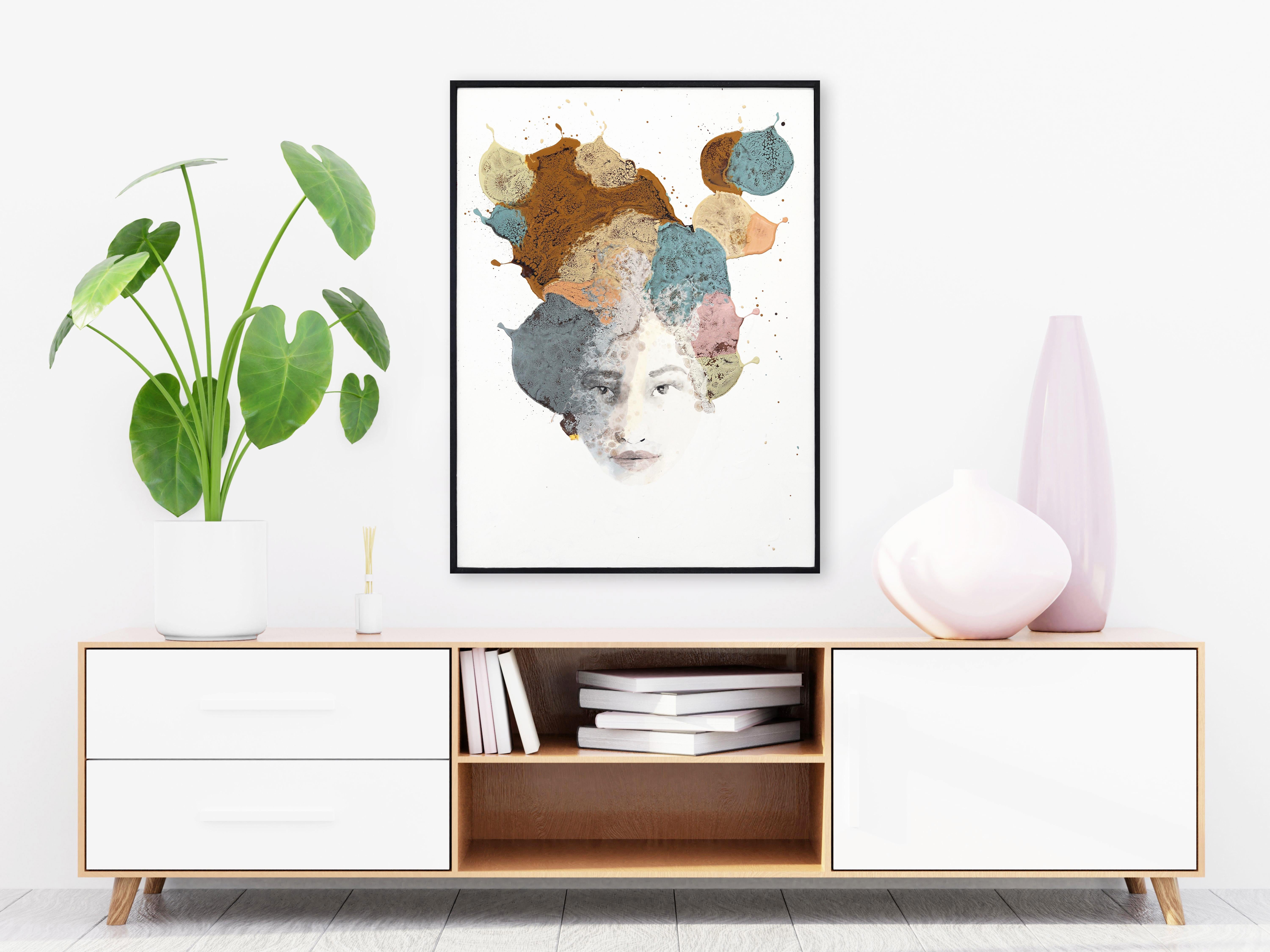 Invisible - Framed Original Abstract Portrait Painting For Sale 3