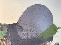 Italian Contemporary Mixed Media Painting with Female, Purple, Green, Red