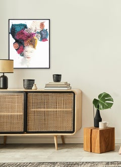 The Colors of the Mind - Bold Framed Original Abstract Portrait Painting