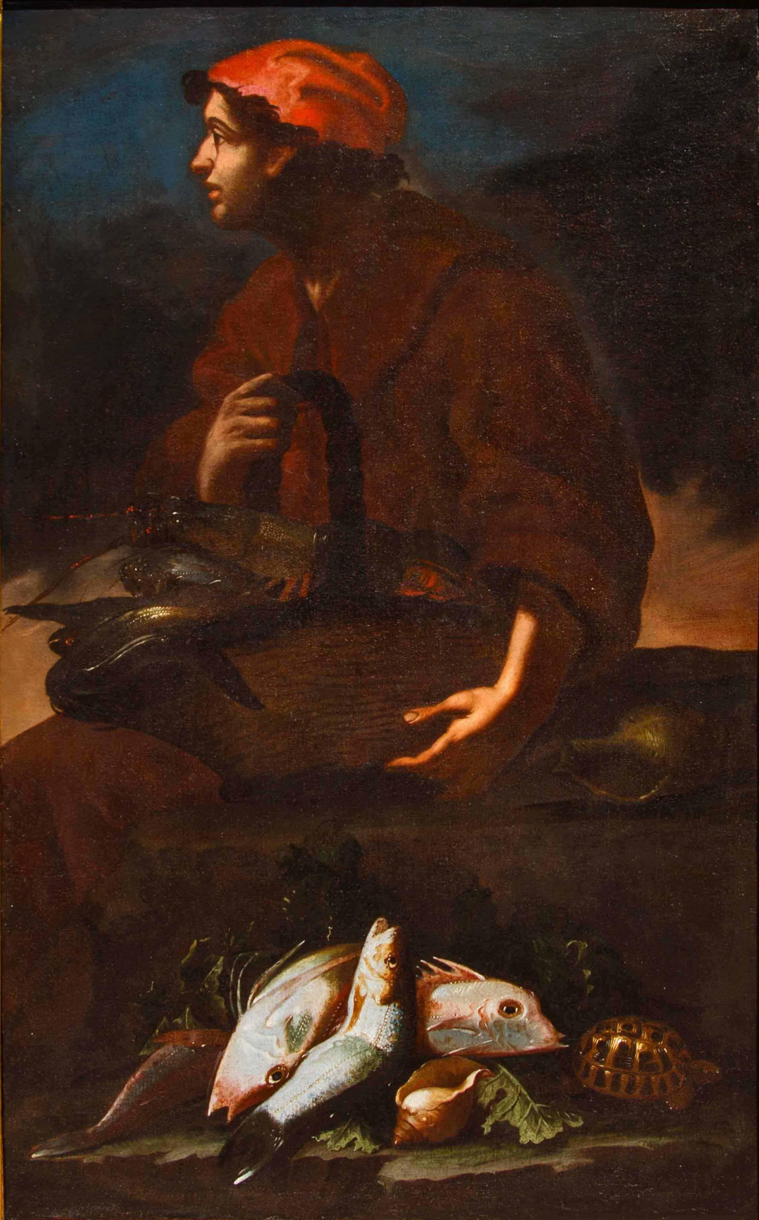Alessandro de' Pesci (tätig bis 1750), Fischhändler im Angebot 7