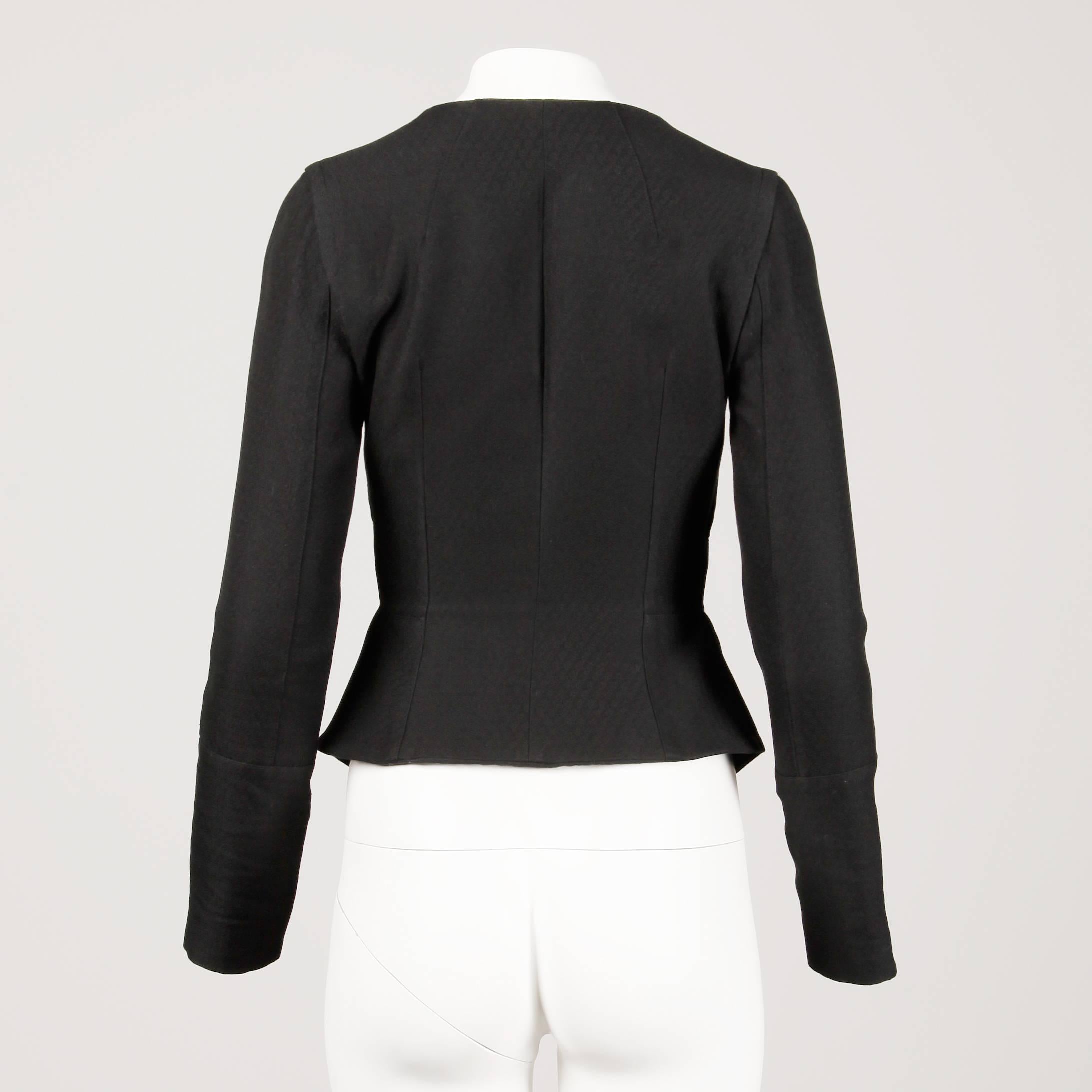 Alessandro Dell'acqua Black Avant Garde Blazer Jacket In Excellent Condition For Sale In Sparks, NV