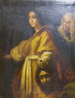 Judith with the Head of Holofernes, Antique Oil Painting after Cristofano Allori