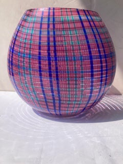 Vase en verre de Murano Alessandro Diaz de Santillana , signé 91  " Scozzesi"