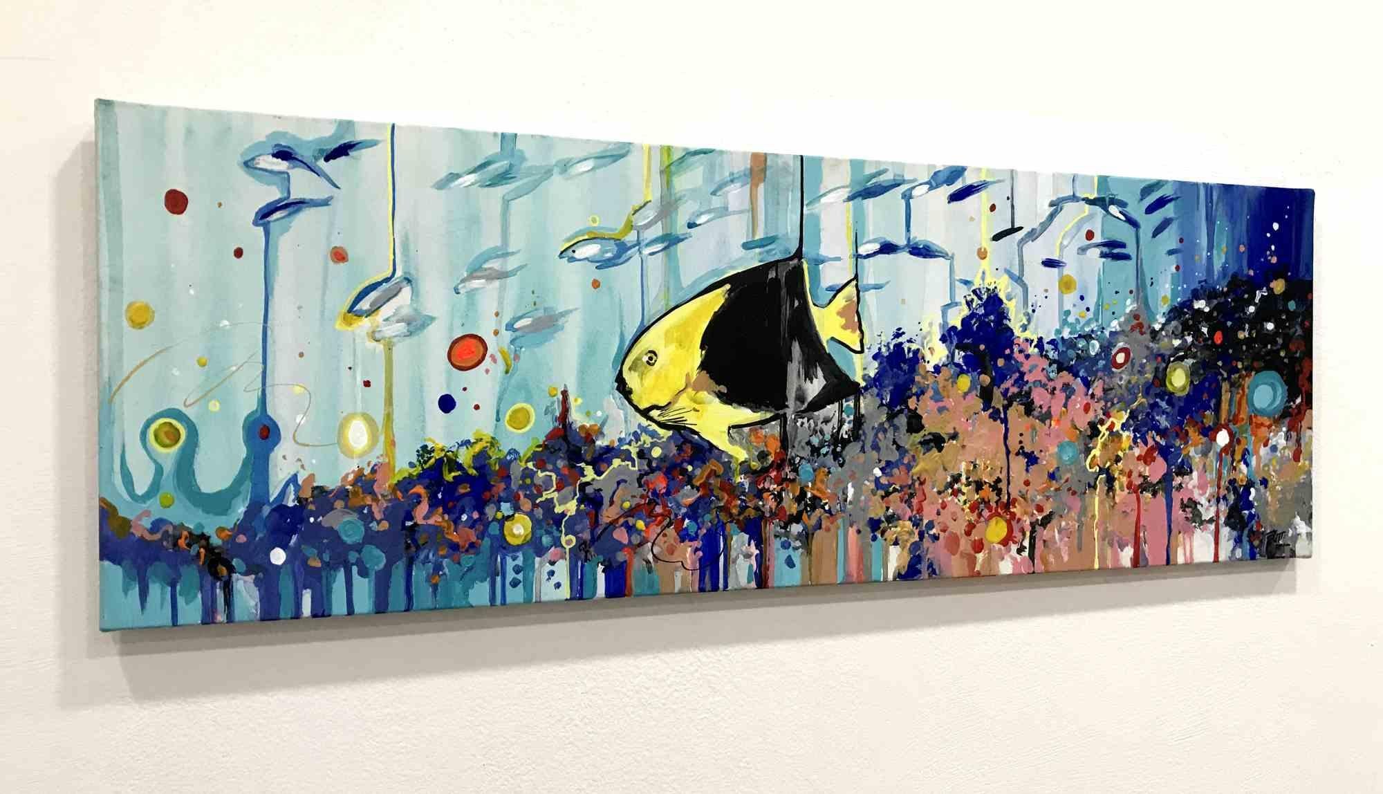 Fondale Marino con Pesce Giallo - Gemälde von Alessandro Filetti - 2016 im Angebot 1