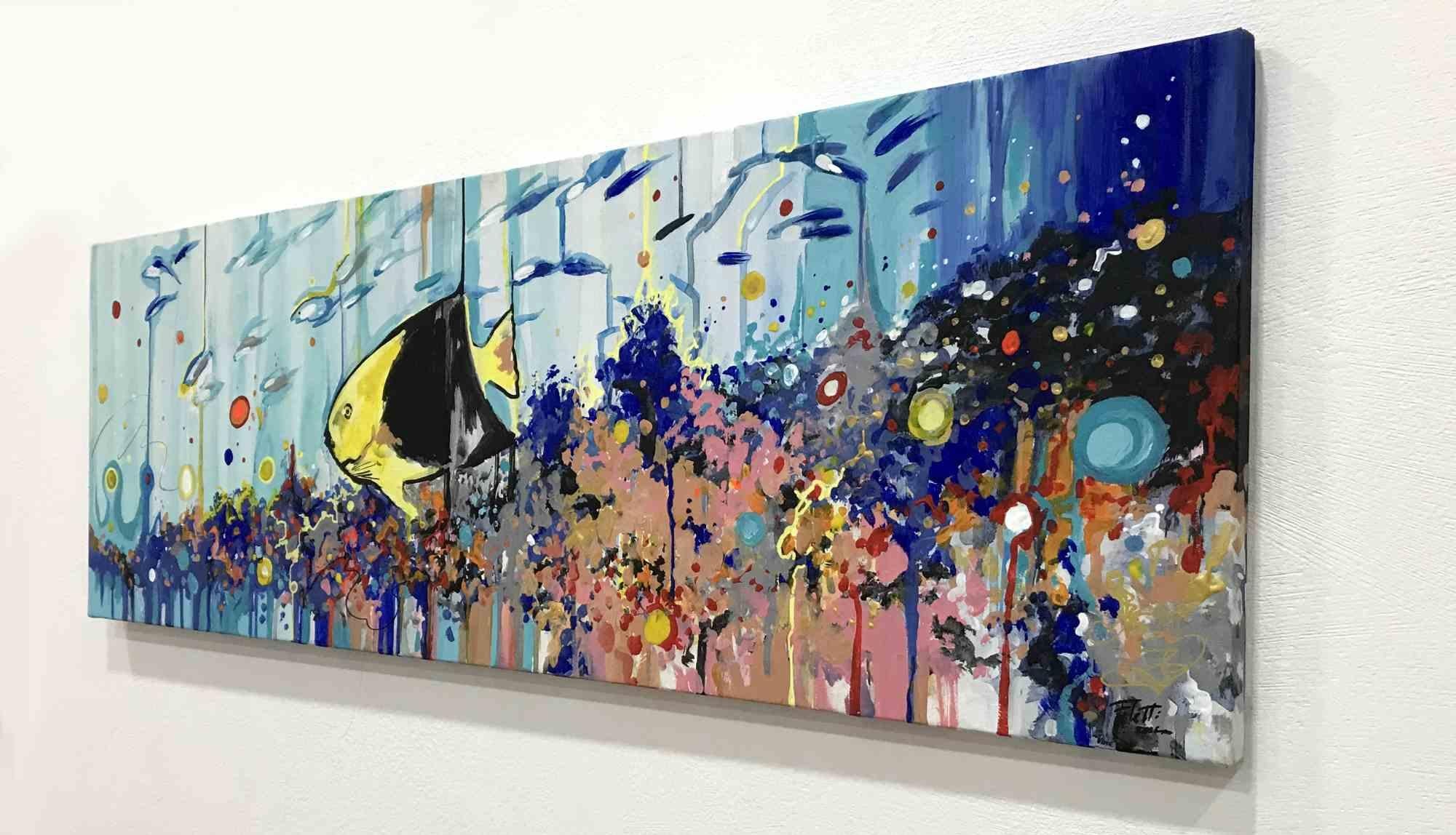 Fondale Marino con Pesce Giallo - Gemälde von Alessandro Filetti - 2016 im Angebot 2
