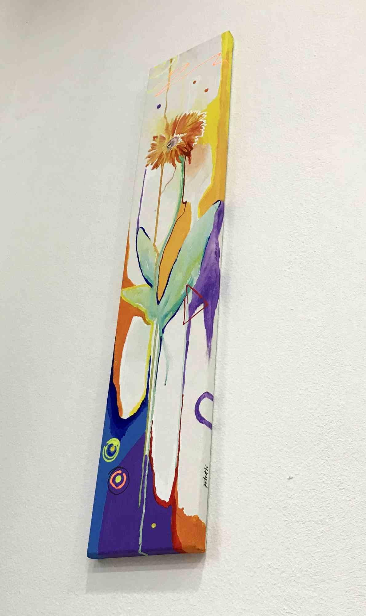 Gerbera Blume - Paint by Alessandro Filetti - 2015 For Sale 2