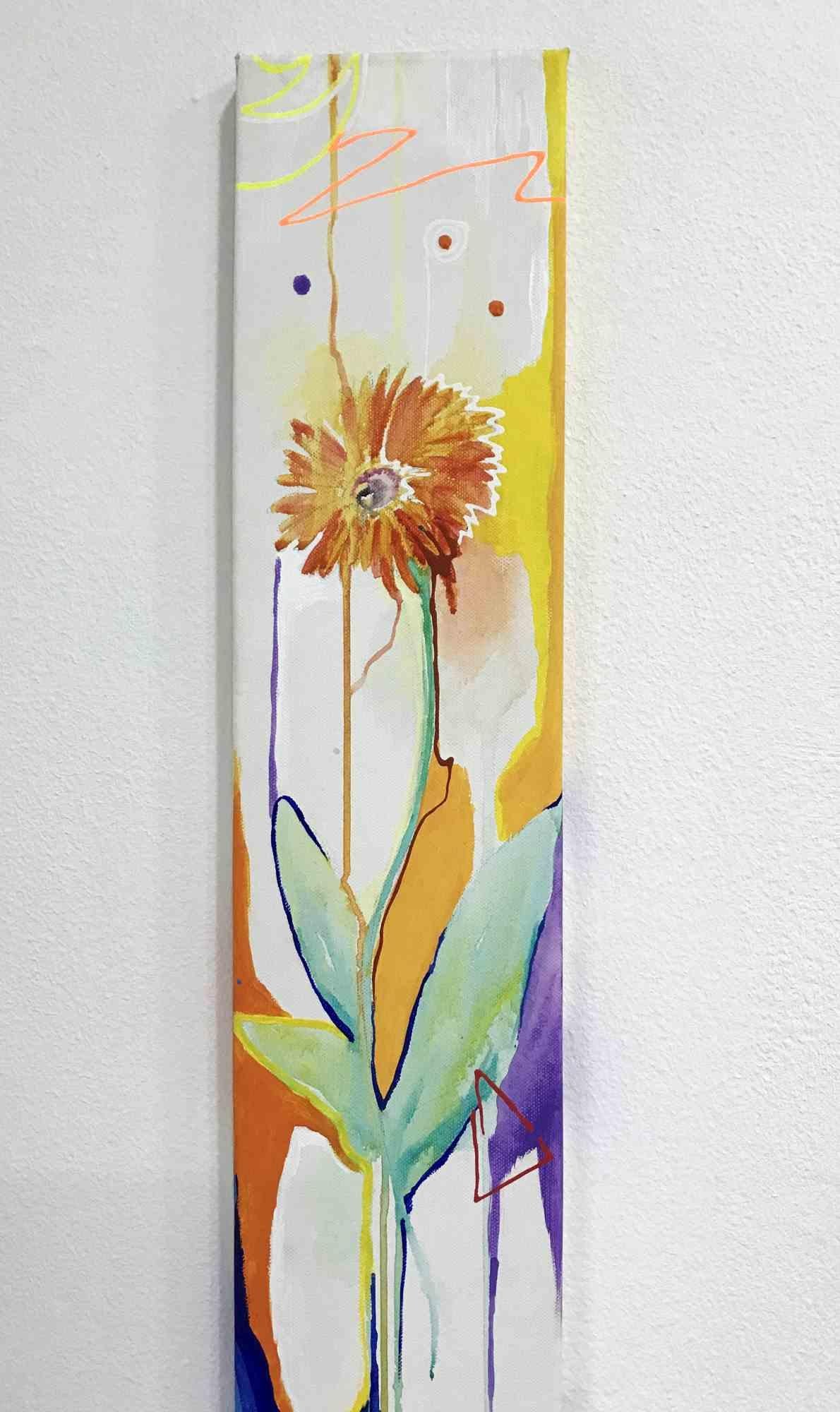 Gerbera Blume - Paint by Alessandro Filetti - 2015 For Sale 3