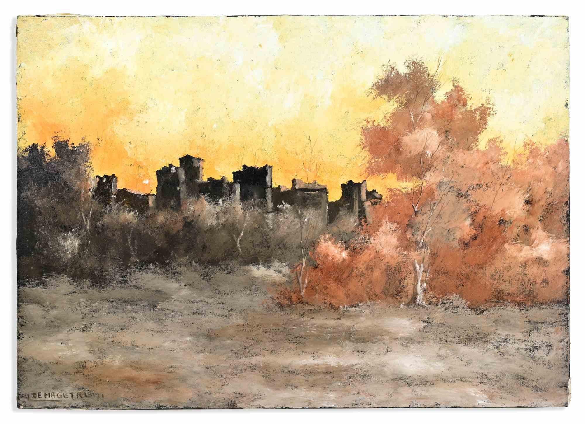 Oil and acrylic on canvas realized by Leonardo De Magistris in 1971.

Hand signed and dated lower left.

Hand signed and titled on rear.

Very good condition.