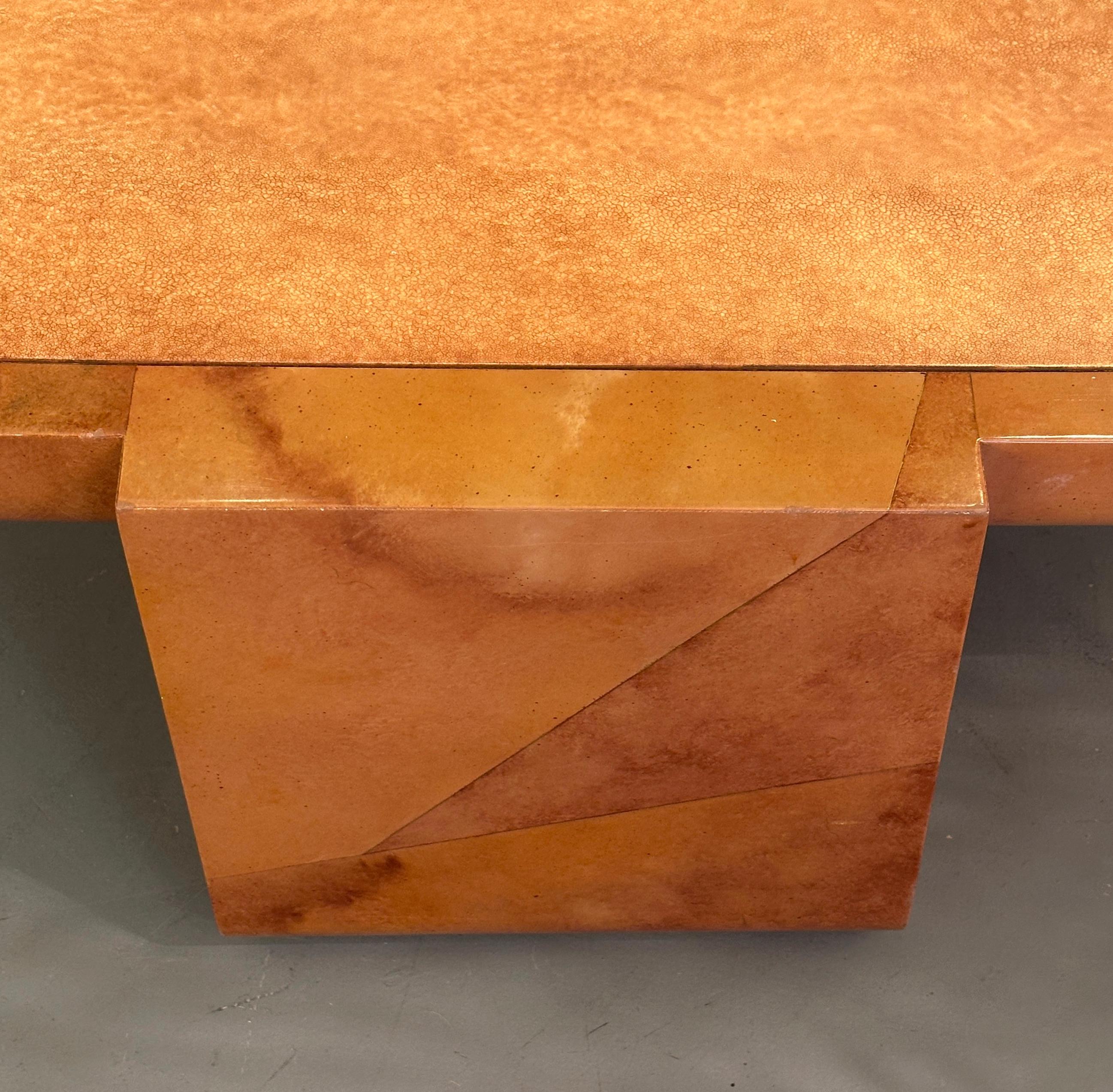 Late 20th Century Alessandro for Baker Asian Inspired Coffee Table with Faux Parchment & Shagreen