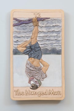 Ceramic, Wall Hanging, French Cleat, Stoneware, 2D Sculpture, The Hanged Man