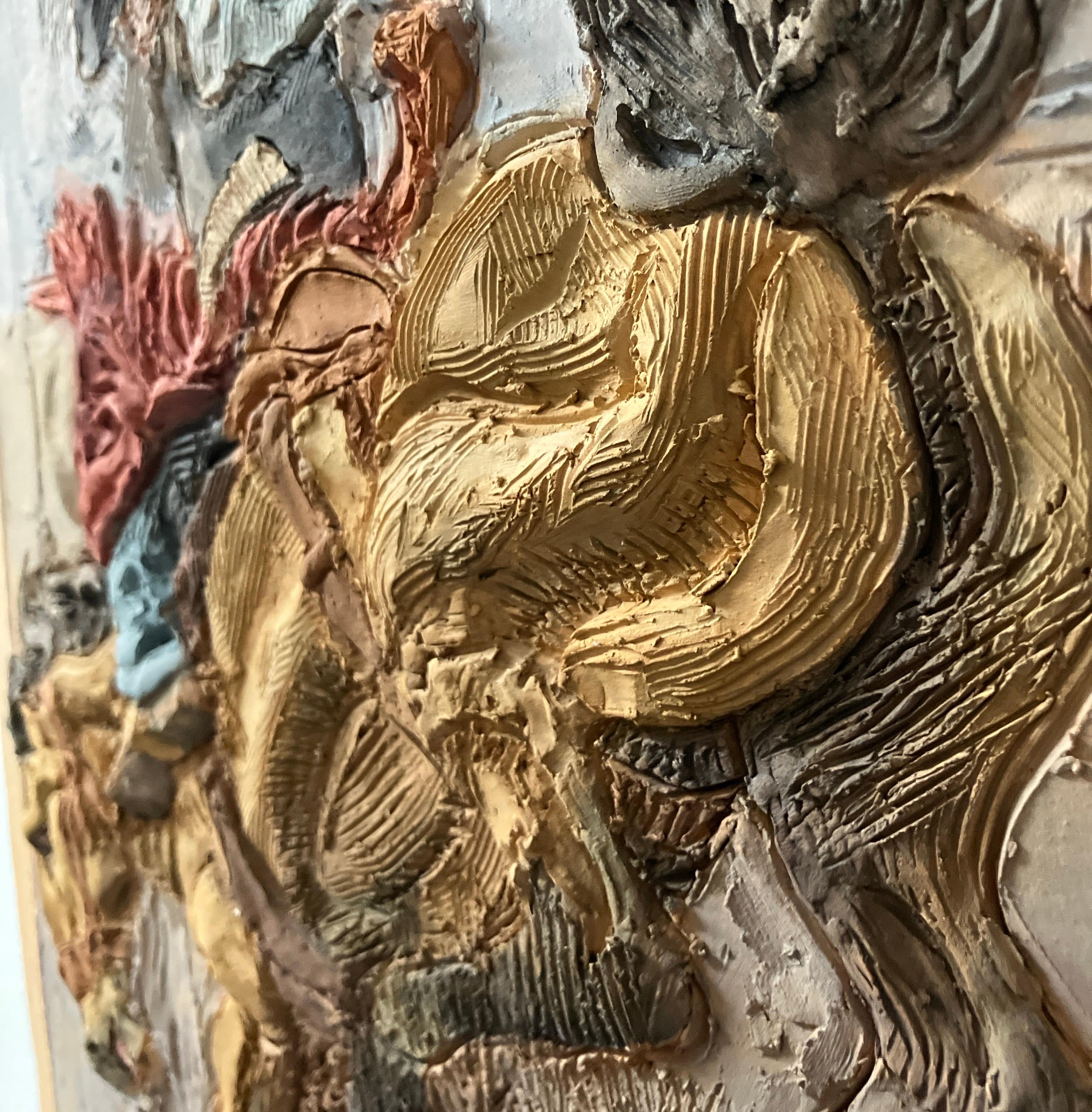 Cerámica, Azulejo Colgante, Grapa Francesa, Gres, Escultura 2D, Doma, Tarot - Figurative Sculpture Beige de Alessandro Gallo