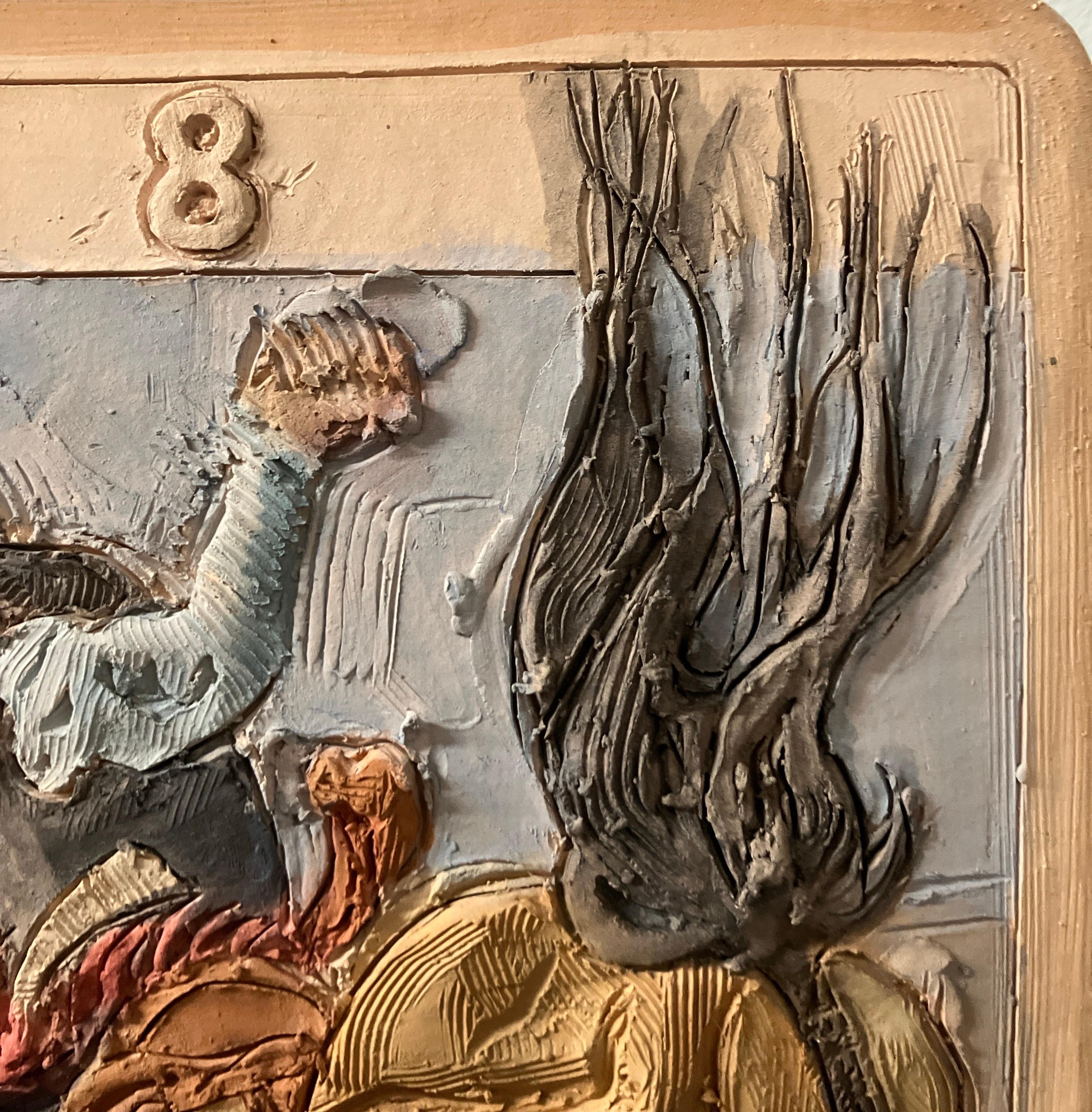 Cerámica, Azulejo Colgante, Grapa Francesa, Gres, Escultura 2D, Doma, Tarot en venta 2