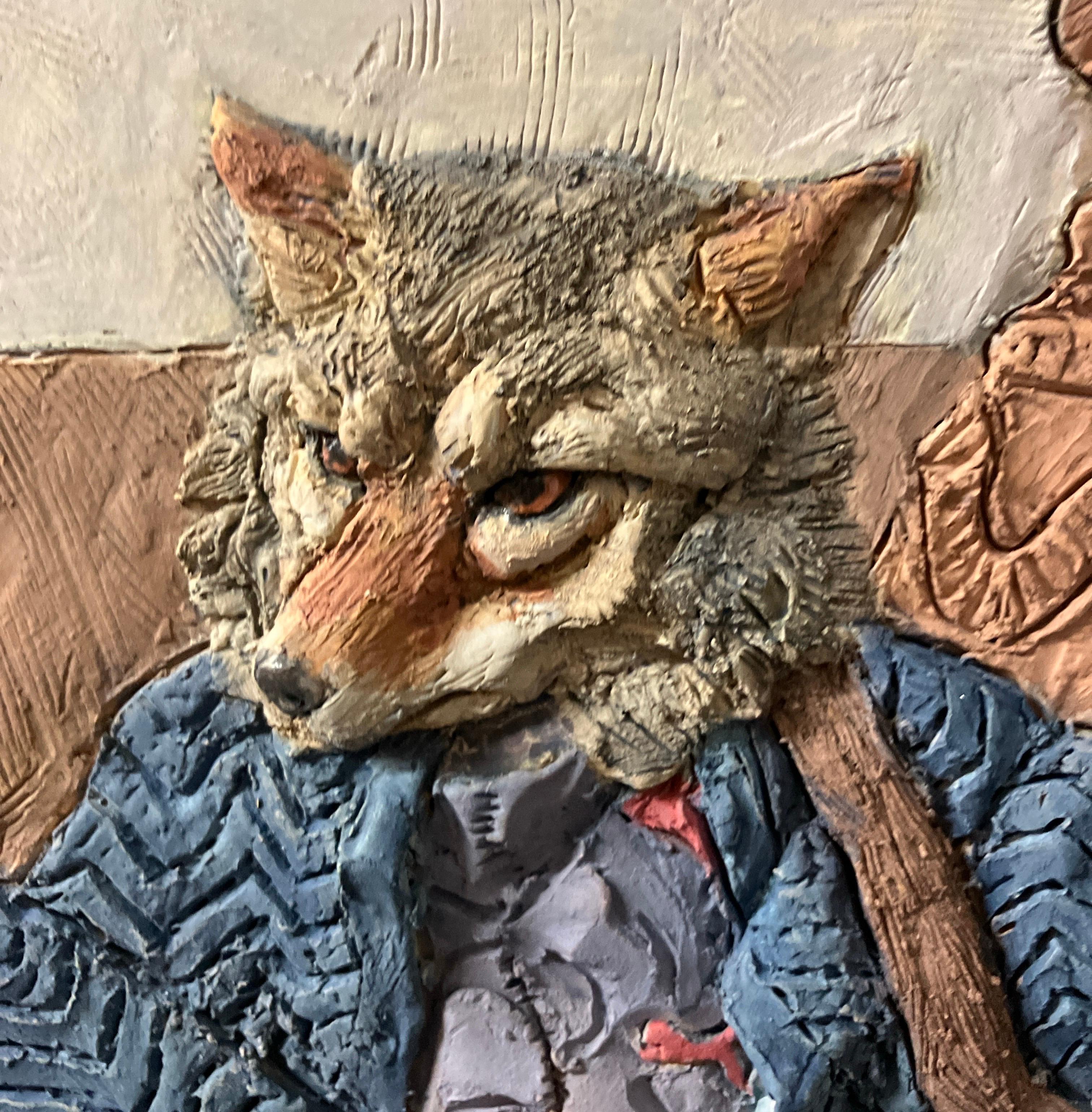 Cerámica, Azulejo Colgante, Grapa Francesa, Gres, Escultura 2D, El Ermitaño en venta 1