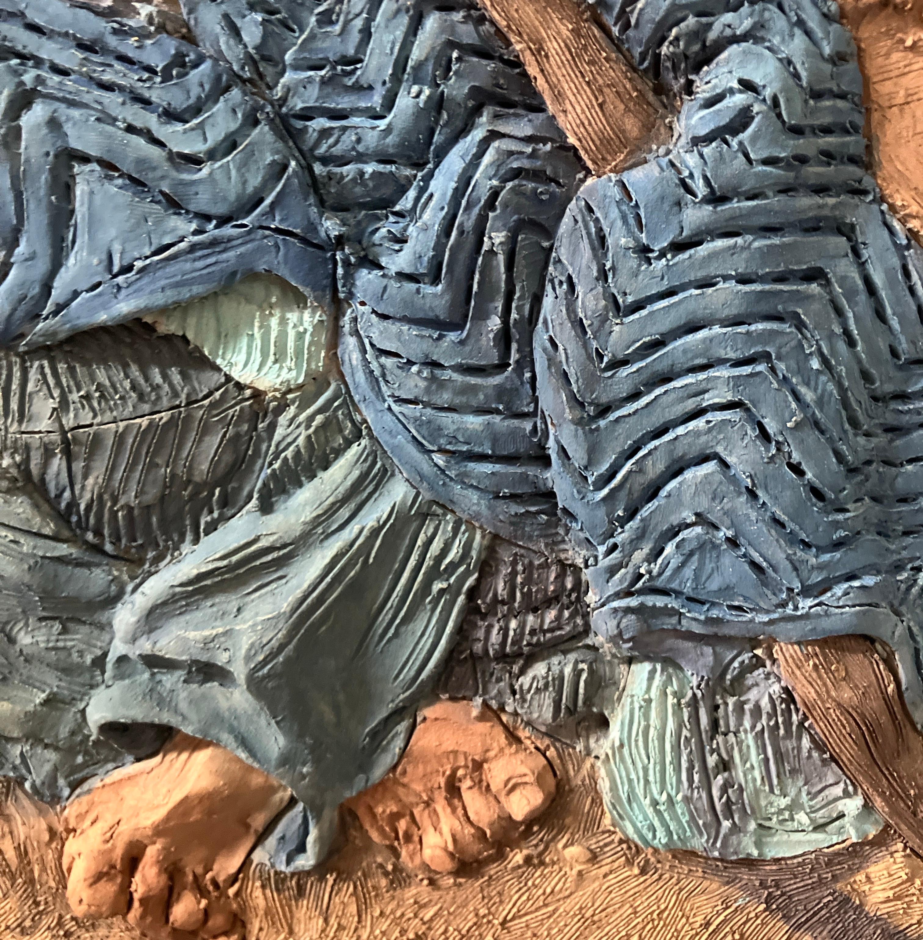 Cerámica, Azulejo Colgante, Grapa Francesa, Gres, Escultura 2D, El Ermitaño en venta 2