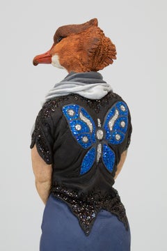 "Clouds'll Roll Away", Contemporary, Figurative, Ceramic, Sculpture, Mixed Media