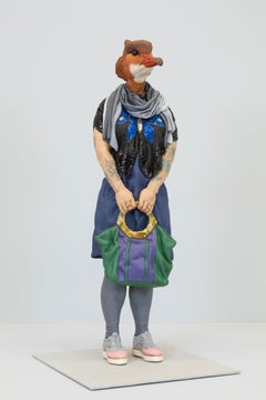 "Clouds'll Roll Away", Contemporary, Figurative, Ceramic, Sculpture, Mixed Media