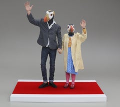 "Cocktail for Two", Contemporary, Figurative, Ceramic, Sculpture, Animals