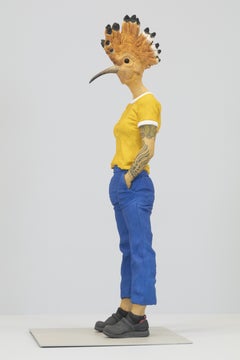 Contemporary Figurative Ceramic Sculpture, Anthropomorphic, Painted Surface