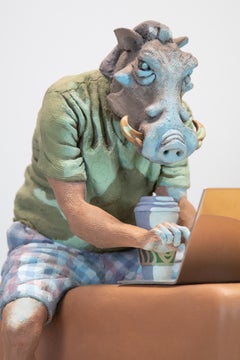 "Entitled", Contemporary, Figurative, Ceramic, Sculpture, Mixed Media, Paint