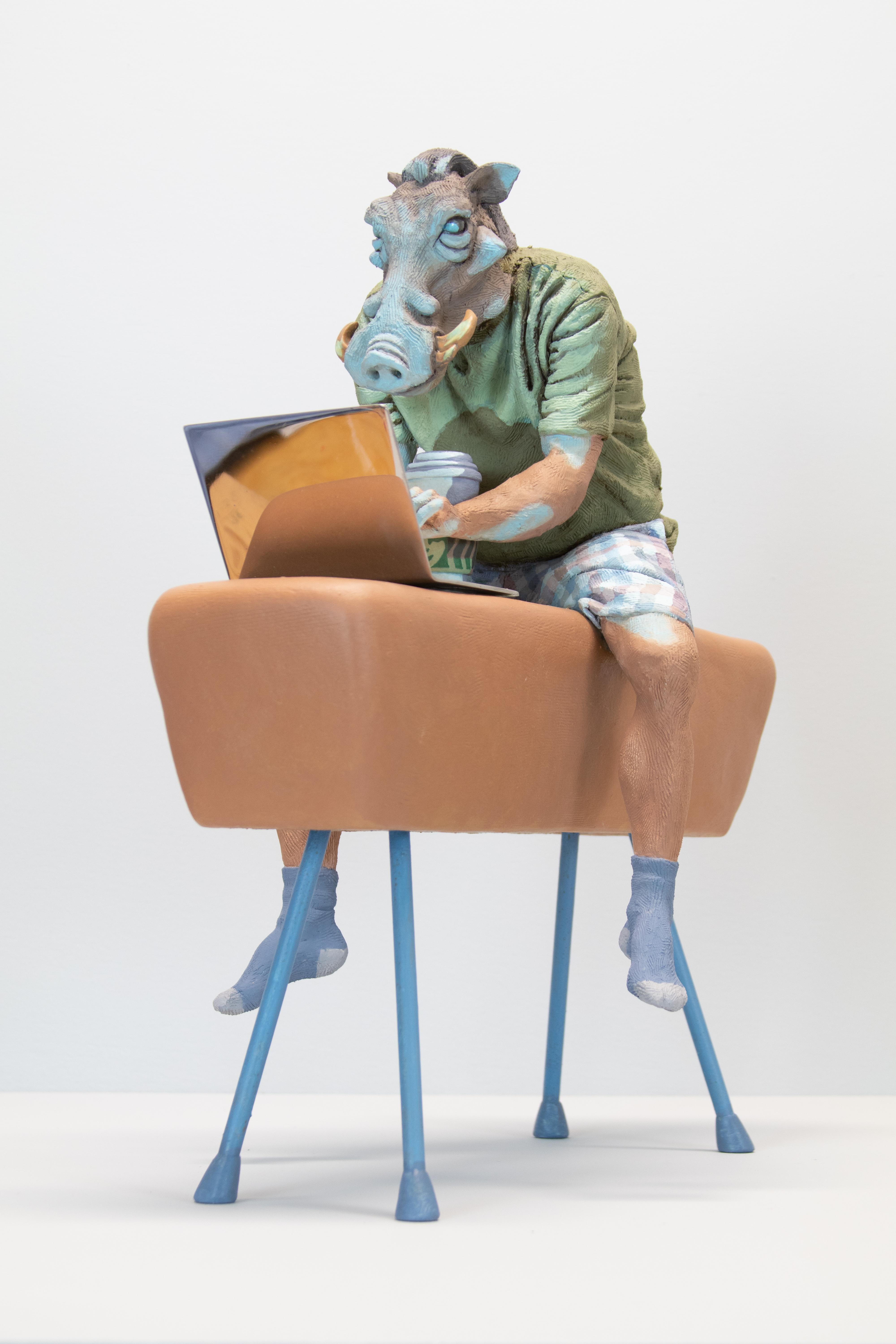 Alessandro Gallo Figurative Sculpture - "Entitled", Contemporary, Figurative, Ceramic, Sculpture, Mixed Media, Paint