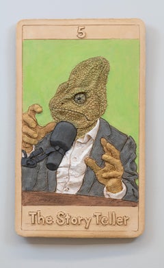 El Contador de Historias, Carta del Tarot 5, de Alessandro Gallo, 2025, Cerámica, Grapa Francesa