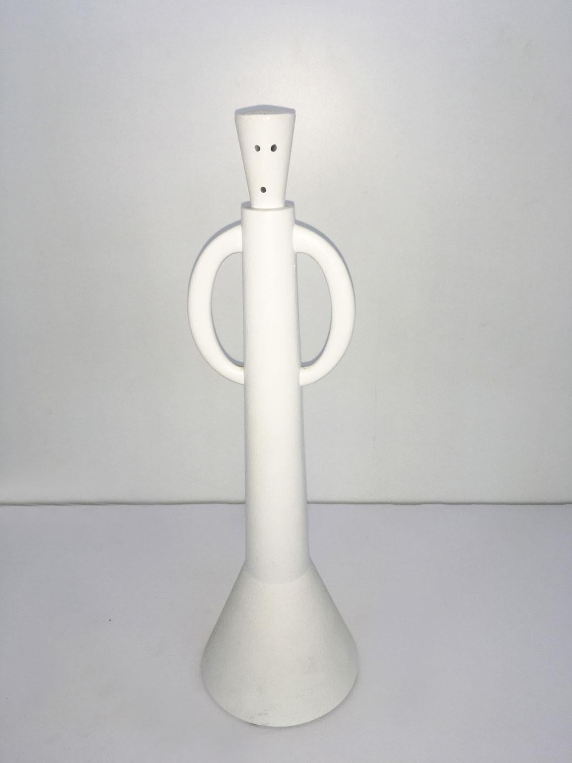 1980 Italy Post-Modern Abstract Sculpture Alessandro Guerriero Goodluck White For Sale 2