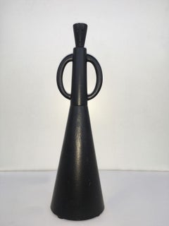 Vintage 1980 Italy Post-Modern Alessandro Guerriero Abstract Sculpture Goodluck Black
